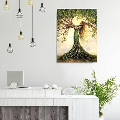 Tree of Life" Framed Canvas Wall Art – Nature-Inspired Decor