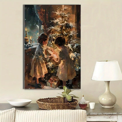 Premium Pine-Framed Holiday Canvas Art – Festive Wall Decor