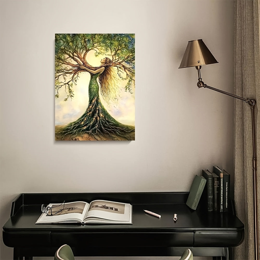 Tree of Life" Framed Canvas Wall Art – Nature-Inspired Decor