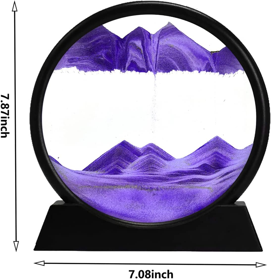 3D Deep Sea Moving Sand Art – Round Glass Liquid Motion Display
