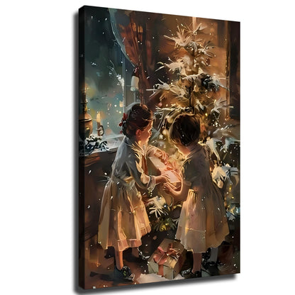 Premium Pine-Framed Holiday Canvas Art – Festive Wall Decor