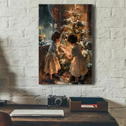 Premium Pine-Framed Holiday Canvas Art – Festive Wall Decor